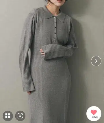 칼라 리브 니트 원피스 SENSE OF PLACE