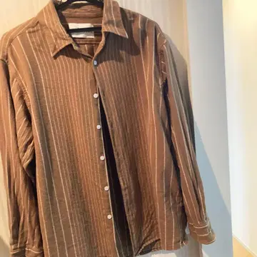 NOMA t.d. 브라운 스트라이프 긴팔 셔츠