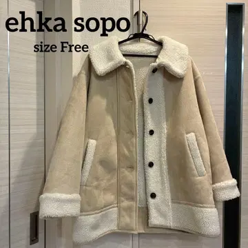 ehka sopo 에카 소포 에코 무스탕 보아 자켓 베이지 아우터