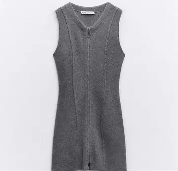 ZARA 슬리브리스 니트 원피스 그레이