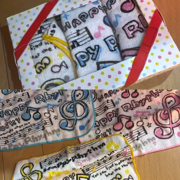 헤이세이 레트로 여아 음표 손수건 3개 세트