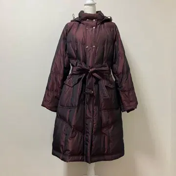 레리안 다운 코트 다운 페더 보르도 롱 코트 겨울 고급