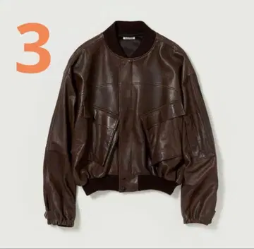 AURALEE 램 레더 플라이트 블루종 사이즈 3