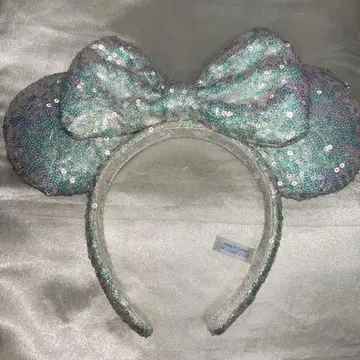 디즈니 머리띠 미니 스팽글 화이트