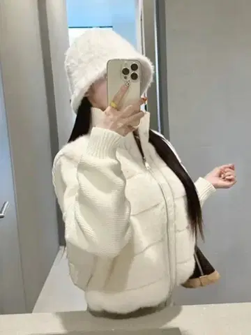 2WAY 니트 슬리브 에코 퍼 다운 점퍼