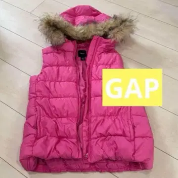 GAP Kids 핑크 퍼 다운 베스트
