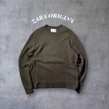 ZARA ORIGINS 무지 솔리드 맨투맨 L 다크 브라운