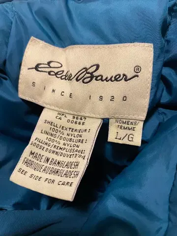 90s Eddie Bauer 화이트 택 구스 다운 다운 파카