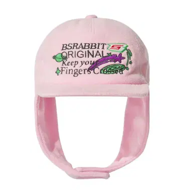 [ 미사용 새상품 ] BSRABBIT 핑크 플리스 캡 귀도리 택 포함