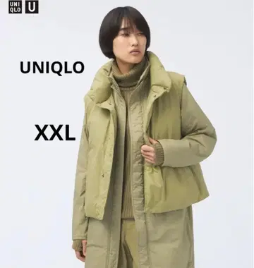 UNIQLO U 퍼프 테크 논퀼트 베스트 XXL 올리브