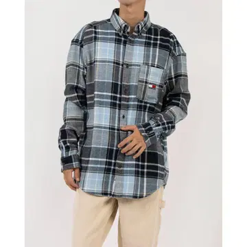 TOMMY JEANS 브러시 플란넬 체크 셔츠