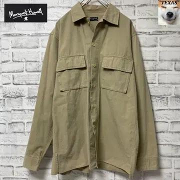 새상품급! Margaret Howell 포켓 부착 워크 셔츠 베이지