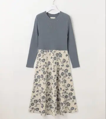 ANY SIS 플라워 자카드 니트 원피스