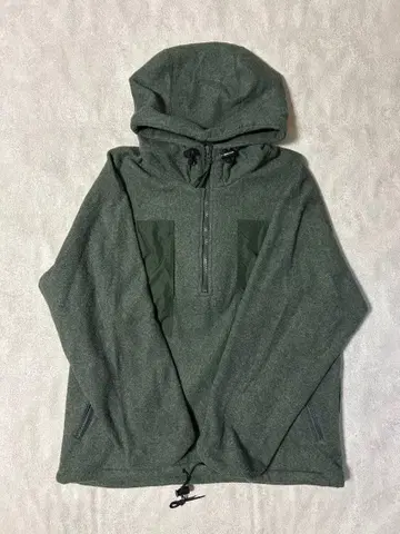 90s 새상품급 그로브 박스 하프 지퍼 플리스 후드티 그린