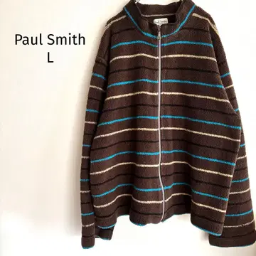 폴스미스 스트라이프 패턴 플리스 블루종 L