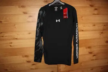 L 블랙 카모플라쥬 언더아머 히트기어 컴프레션 긴팔 이너 셔츠
