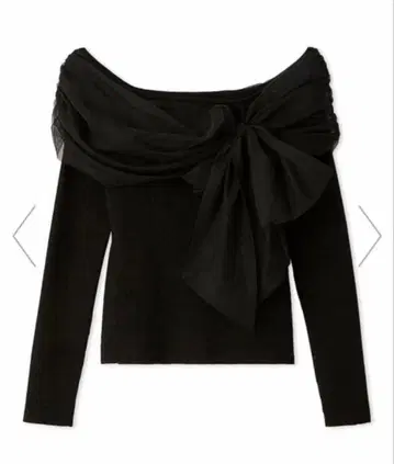 프레이 아이디 2way 튤 콤비 오프숄더 니트 블랙