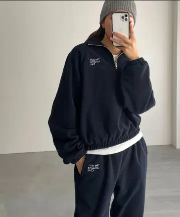 네이비 집업 맨투맨 세트