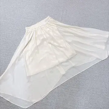 오파로 플레어 스커트 프리 사이즈 크림 허리밴딩