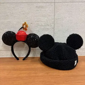 디즈니 공식 머리띠&보아캡 모자 세트 블랙
