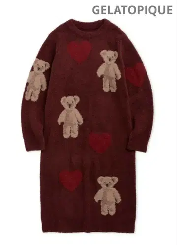 ONLINE 한정판 [ HOLIDAY ] 베어 하트 자카드 원피스