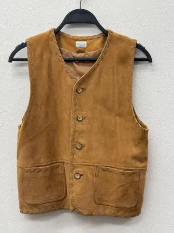 EXOAH 양가죽 스웨이드 느낌 가죽 베스트 M