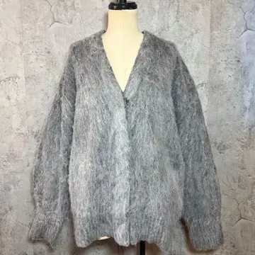 emmi V넥 샤기 니트 가디건