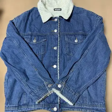 ANAP 보아 카라 부착 데님 자켓
