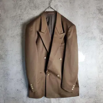 [ 빈티지 ] 구제 의류 테일러드 자켓 더블 울 100 브라운 레트로