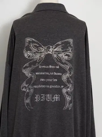 pium 더블 라인 비쥬 프린트 지퍼 맨투맨