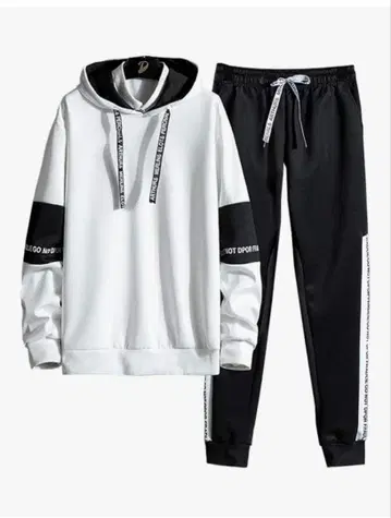 후드 맨투맨 저리 상하의 세트 남성용 L 사이즈