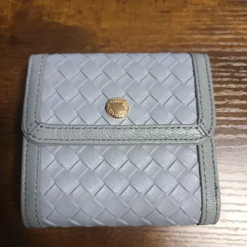 블루 그레이 가죽 3단 폴더형 지갑