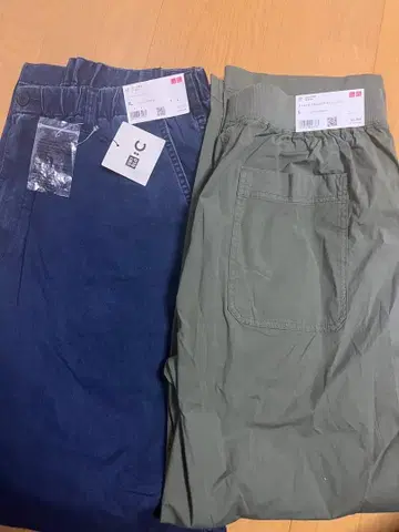 UNIQLO 와이드 배기진 XL 블루 & 카고 팬츠 L 카키