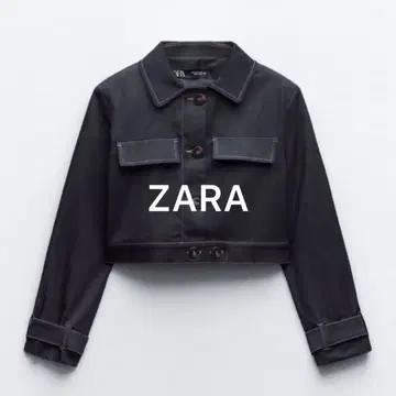 ZARA 다크 데님 크롭 자켓