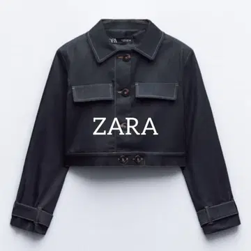ZARA 다크 데님 크롭 자켓