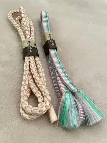 교토 전통 공예 조립 끈 도 길 수제 허리띠 2개 세트