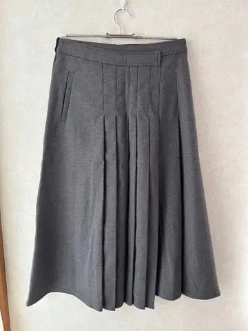 VISITINNEWYORK 플리츠 롱 스커트 그레이 새상품