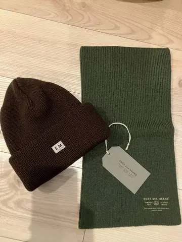 EM 니트 모자, 메리노울 넥워머 새상품 세트