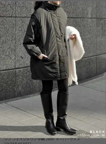 Re:EDIT 2WAY 미들 기장 다운 라이크 패딩 자켓