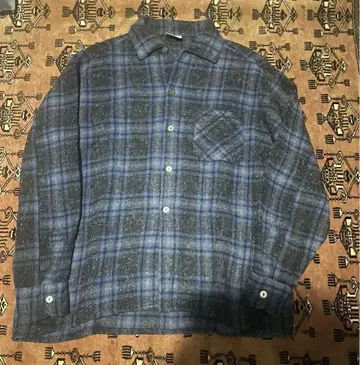 1960년대 프랑스 빈티지 오픈 카라 울 셔츠 박스 레어