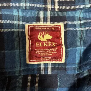 ELKEX 블루 계열 체크 무늬 긴팔 셔츠 구제 의류