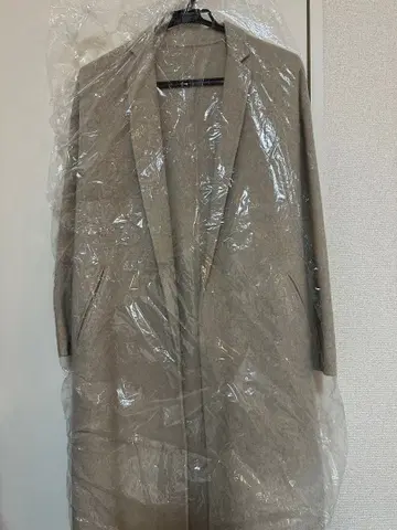 베이지 울 혼방 롱 코트