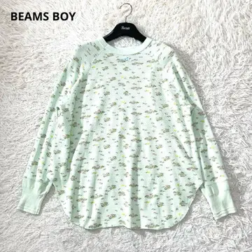 [ 컨디션 최상 ] BEAMS BOY 꽃무늬 리본 써멀 티셔츠 민트