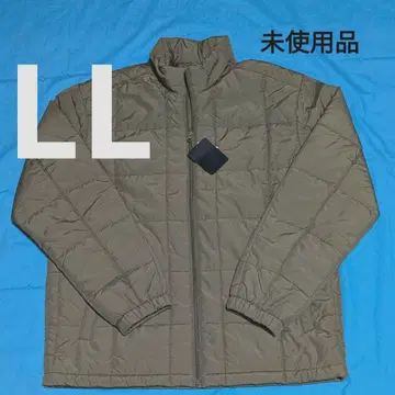 [ 빅 사이즈 미사용품 LL ] 나일론 블록 퀼트 패딩 자켓 올리브
