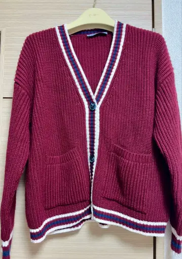 ZARA 파이핑 니트 가디건