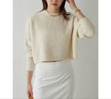 Drawing Numbers 캐시미어 알파카 실크 크롭 니트