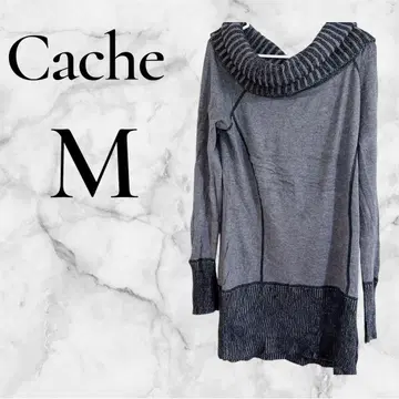 새상품급 Cache [ M ] 그레이 롱 슬리브 원피스 오프숄더 튜닉