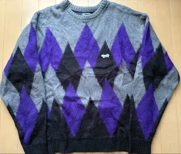 새상품급 코엔 페니스 FOX 니트 아가일 퍼플 L