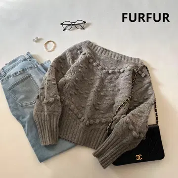 b1530 FURFUR 울 블렌드 팝콘 니트