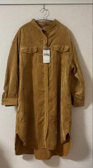 RODEO CROWNS 코듀로이 긴팔 셔츠 원피스 포켓 부착